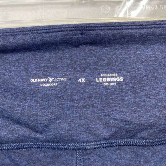 Old Navy Active Cozecore High-Rise Leggings Go Dry Women Sz 4X Blue Zip Pockets - Picture 11 of 16